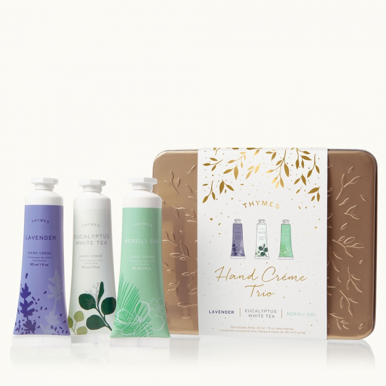 Thymes Trio de crèmes à mains Lavande, Eucalyptus Thé Blanc et Néroli Sol