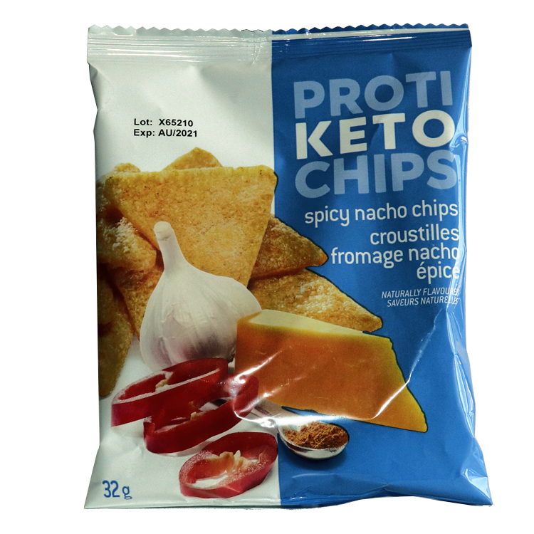 PROTI-KETOCHIPS - Croustilles fromage nacho épicé sachet individuel