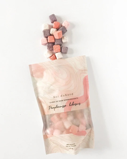 MOI D 'ABORD - Cubes de bain effervescents - Pamplemousse Hibiscus