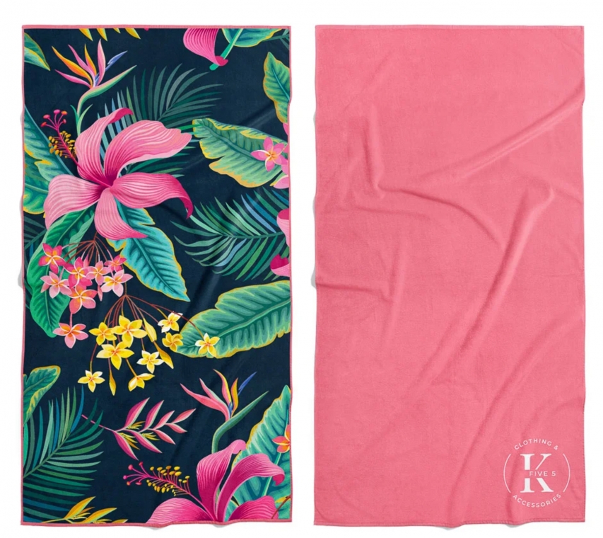 K5 CLOTHING - Serviette microfibre – Fleur rose