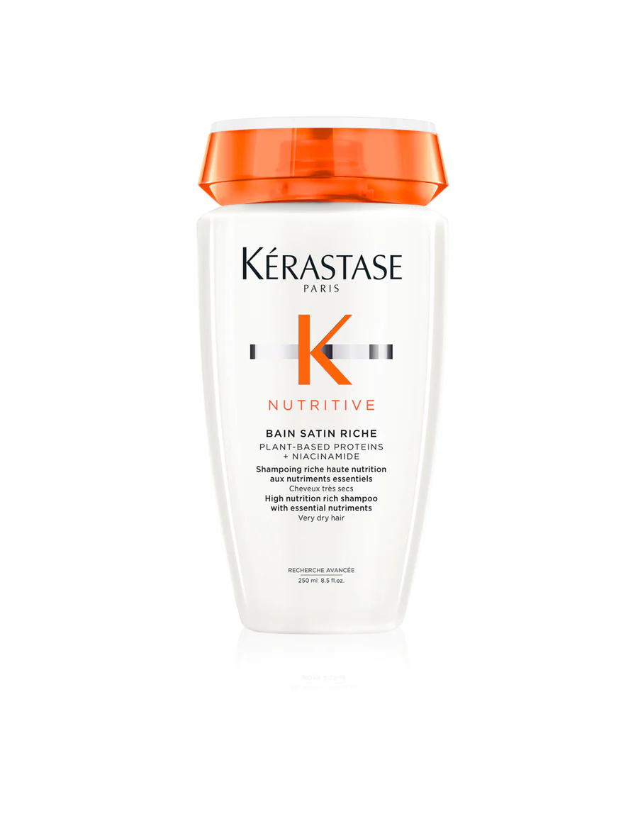 KERASTASE -  Bain Satin Riche et sa formule ultranourrissante conçue pour cheveux très secs.