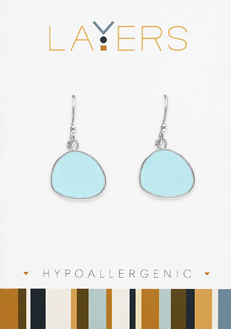 LAYERS - BOUCLES D'OREILLES, ARGENT, AQUA