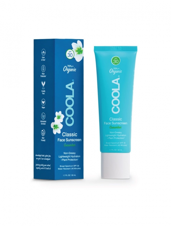 Coola crème solaire visage Classique FPS 30 - Concombre